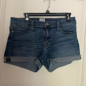 J. Crew Cuffed Denim Stretch Shorts